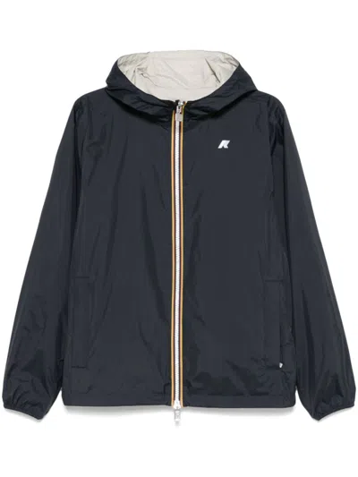 K-way Versatile Black Water-resistant Jacket With Hood In Blue
