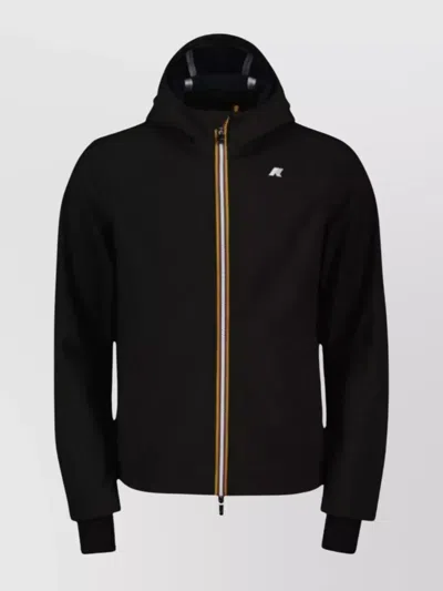 K-way Versatile Hooded Jacket Elastic Cuffs In Black