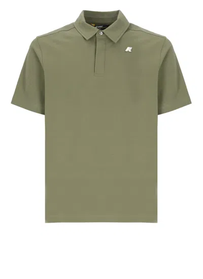 K-way Army Green Polo Shirt With Collar Design