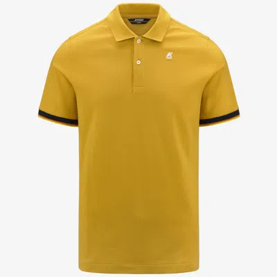 K-way Vincent Cotton Polo Shirt In Yellow Sunstruck