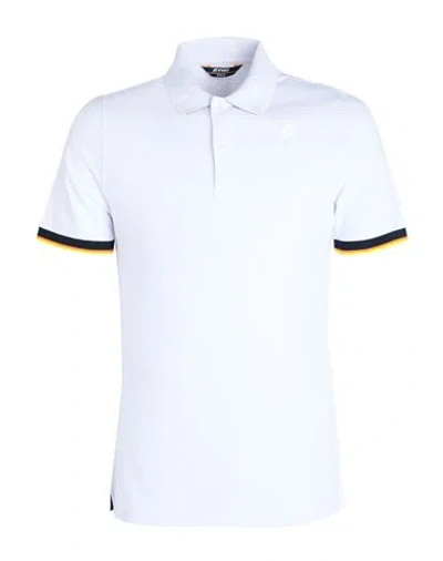 K-WAY K-WAY VINCENT MAN POLO SHIRT WHITE SIZE XL COTTON, ELASTANE
