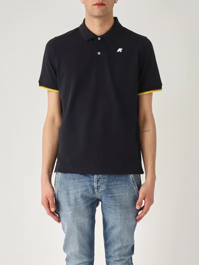 K-way Vincent Pique Sottocollo In Contrasto Polo In Black