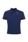 K-way Vincent Piquet Polo Shirt In Cotton In Blue Deep Cobalt