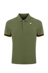K-way Vincent Piquet Polo Shirt In Cotton In Green Lichen