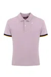 K-way Vincent Piquet Polo Shirt In Cotton In Violet Lt Lilac