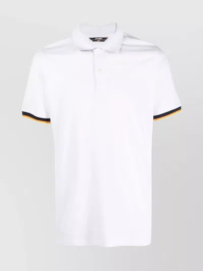 K-way Vincent Polo Ribbed Cuffs In White