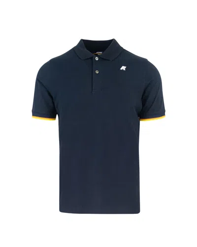 K-way Vincent White Polo In Blue