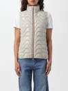 K-way Chic Sleeveless Zip Jacket With Contrast Details In Beige