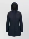 K-way Warm Double Coat With Hood And Pockets In Blue