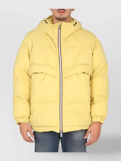 K-way Warm Hooded Quilted Jacket In Yellow