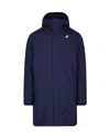K-way Water-repellent Casual Jacket With Adjustable Hood In Blue