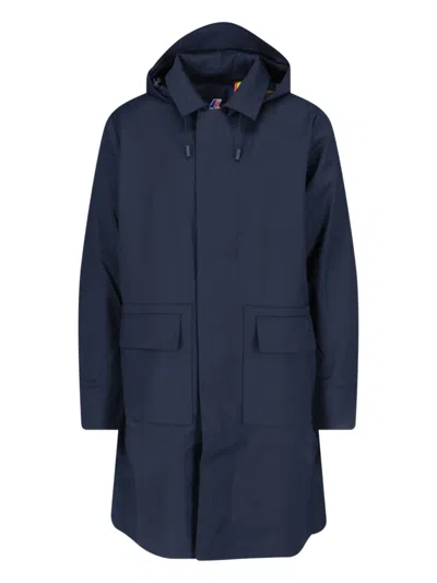 K-way Waterproof Coat In Blue
