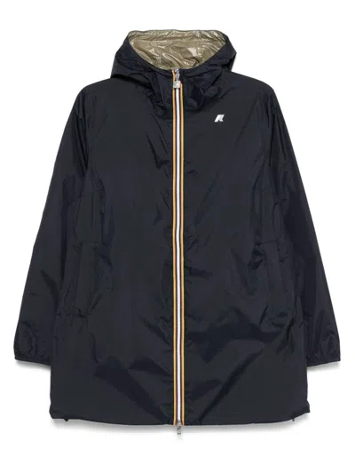 K-WAY WATERPROOF  JACKET IN NAVY BLUE WITH HOOD