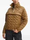 K-way Wave-pattern Padded Jacket In Brown