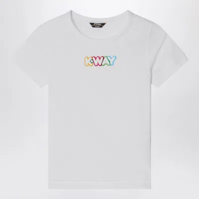 K-way Kids' White Emel T-shirt With Logo