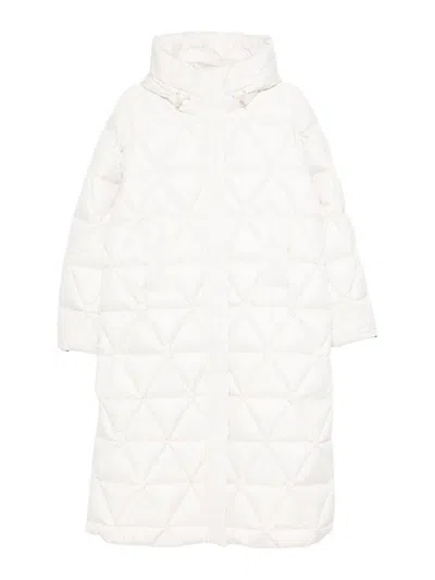 K-way White  Long Down Jacket