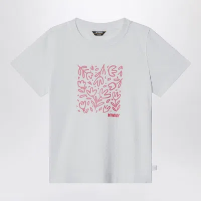 K-way White Melis T-shirt With Glitter Print