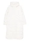 K-way Quilted White Parka With Relaxed Fit In White