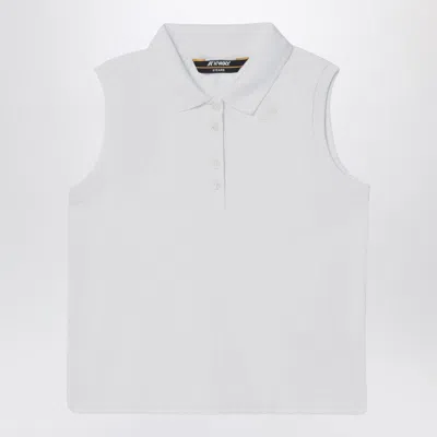 K-WAY WHITE SLEEVELESS COTTON POLO