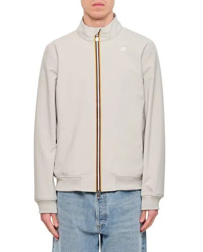 K-way Wind Jacket With Central Zip Closure In Neutrals