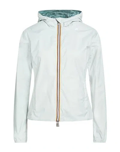 K-way Woman Jacket Light Green Size S Recycled Nylon In Blue