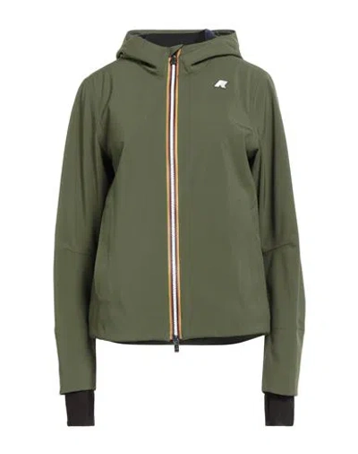 K-way Woman Jacket Military Green Size S Polyester, Polyurethane
