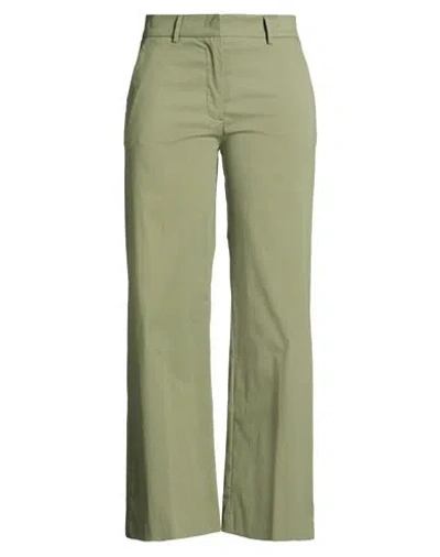 K-way Woman Pants Military Green Size 10 Cotton, Polyamide, Elastane In Multi
