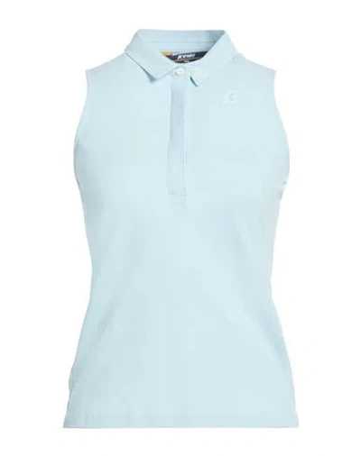 K-way Woman Polo Shirt Sky Blue Size Xs Cotton, Elastane