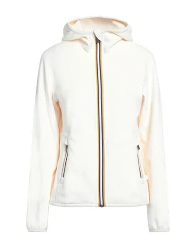 K-way Woman Sweatshirt Ivory Size S Polyester, Elastane In White