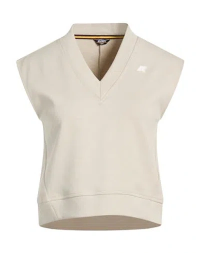 K-way Woman T-shirt Beige Size L Cotton, Polyester, Elastane In Neutral