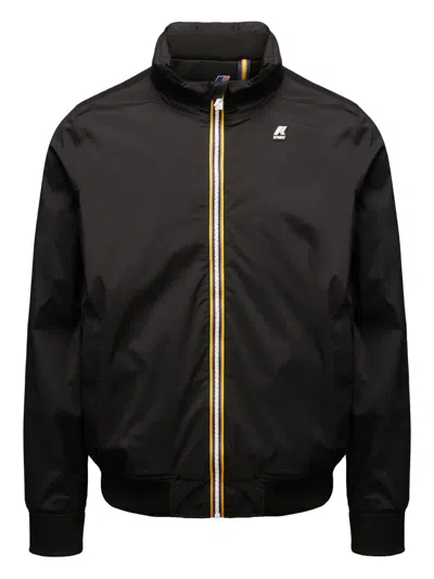 K-way Zip-fastening High-neck Jacket In Black