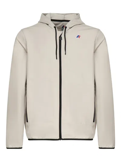 K-way Zip-front Hooded Jacket In Green