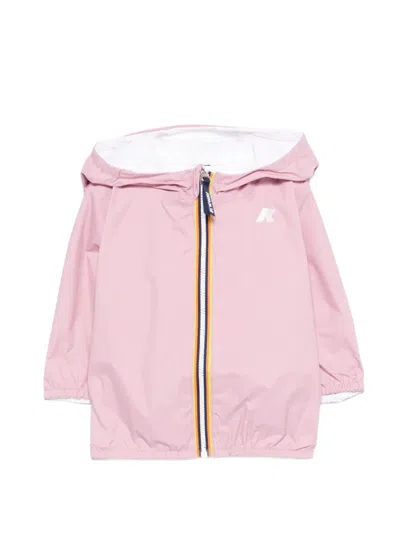 K-way Babies' Zip-up Hooded Jacket In Pink