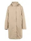 K-way Zip-up Long-sleeve Parka Coat In Neutral