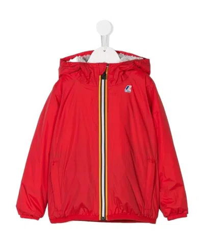 K-way Zipped Hooded Jacket In Red
