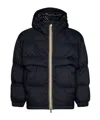 K-way Zipped Long Sleeved Padded Coat In Blue