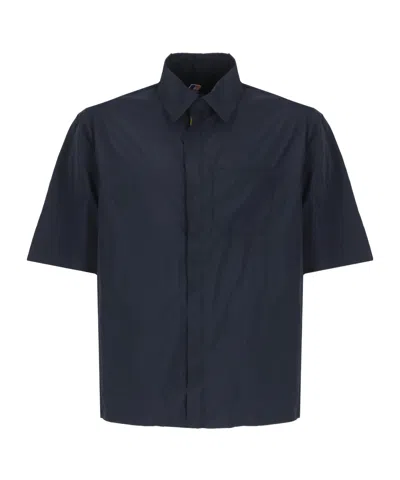 K-way Zippered Short Sleeve Shirt In Blue