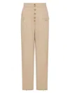 K-win London Women's Neutrals Elegant High-waist Wide-leg Trousers With Adjustable Slits
