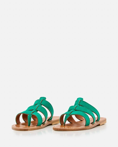 Kjacques Dolon Leather Sandals In Green