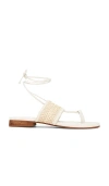 Kaanas Bamboo Wrap-around Thong In Off White