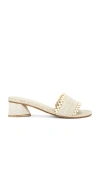 Kaanas Cairo Asymmetric Linen Heel In Cream