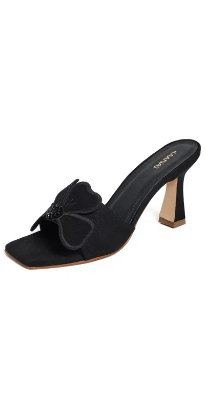 Kaanas Dune By Lun Flower Applique High Heels Black