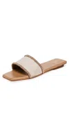 Kaanas Finn Canvas Cord Detail Slides Caramel In Caramel
