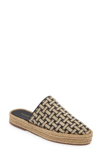 Kaanas Gia Woven Espadrille Mule In Black