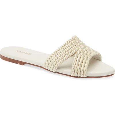 Kaanas Ivy Slide Sandal In Off White