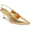 Kaanas Kaia Double Strap Slingback Pump In Gold