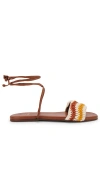 Kaanas Lantana Wavy Crochet Flats In 白兰地酒红