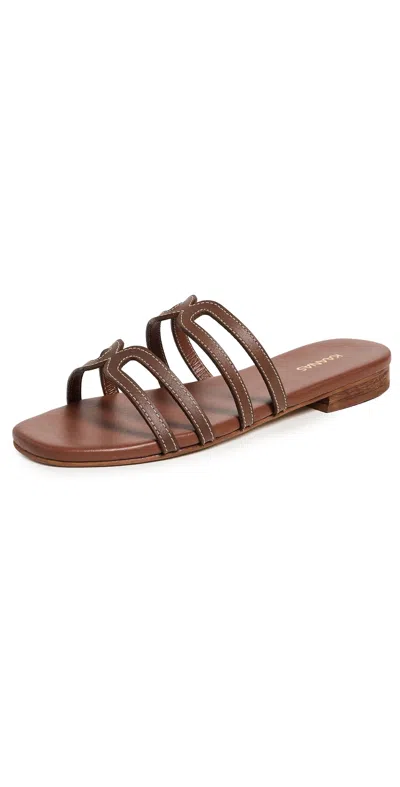 Kaanas Leela Sandals Mahogany In Brown