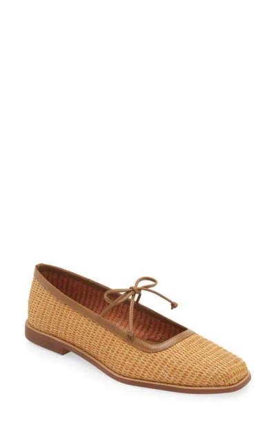 Kaanas Lexie Basket Weave Ballet Flat In Caramel