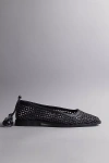 Kaanas Nana Ankle-strap Woven Ballet Flats In Black